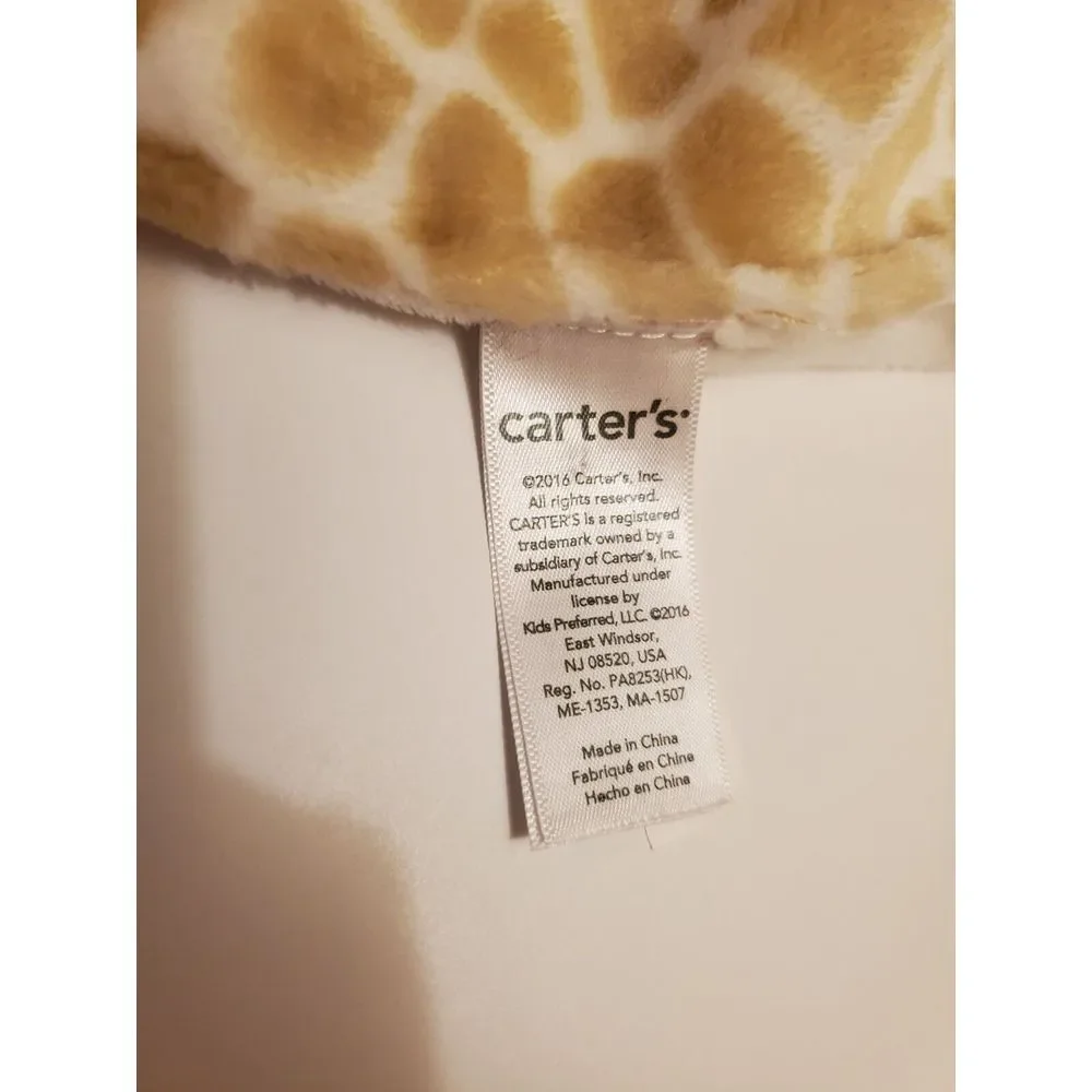 Carters‎ Plush Giraffe Lovey Pacifier Holder Security Blanket Stuffed Animal Toy